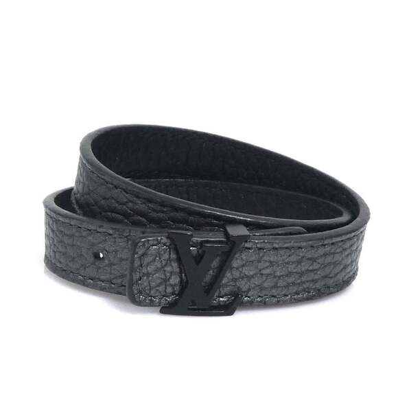 Louis Vuitton LOUIS VUITTON Bracelet Leather Gray Men's h31927k